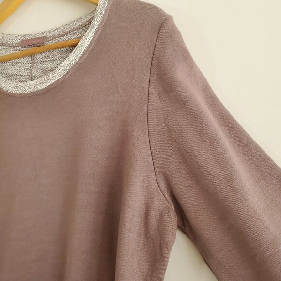 Fresh Produce Sunset Sweatshirt Medium Brown French Terry Casual Atheisure Relax - Picture 5 of 12